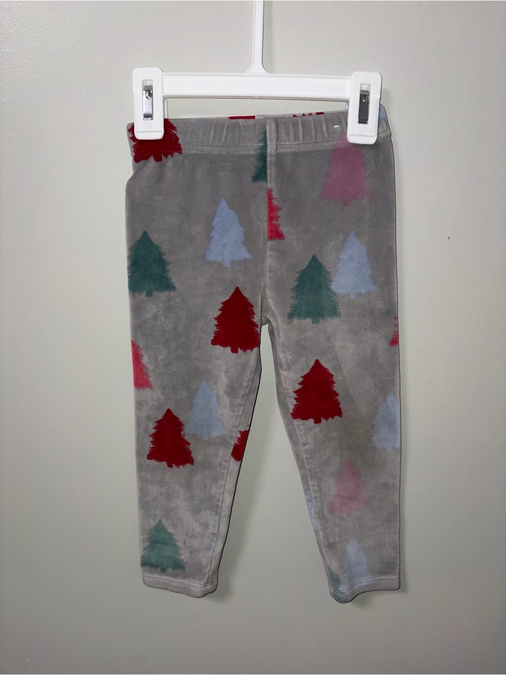 Garanimals Gray & Multicolor Christmas Tree Print Velvet Leggings 2T Festive